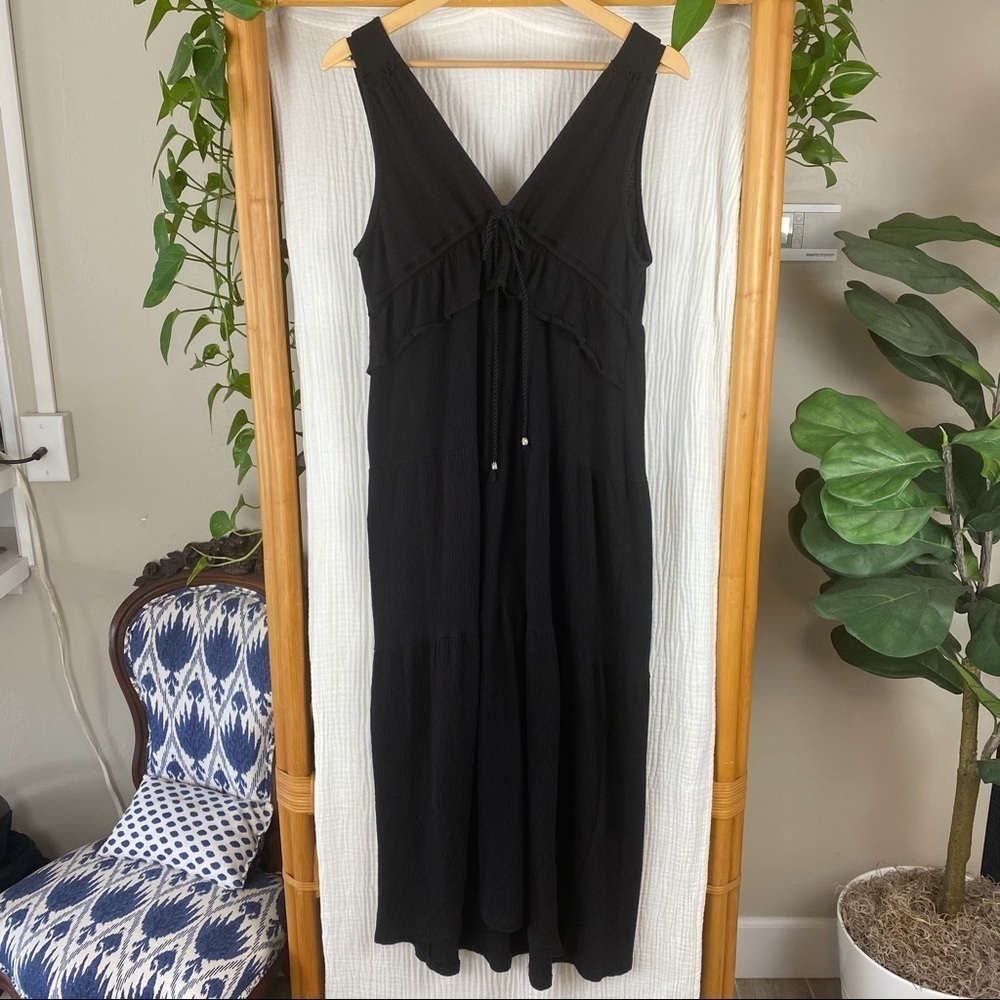 SANCTUARY DELPHINA TIERED BLACK MAXI DRESS - Picture 6 of 15